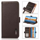 For Xiaomi Redmi Note 12 Pro 5G China KHAZNEH Side-Magnetic Litchi Genuine Leather RFID Phone Case(Brown) - 1
