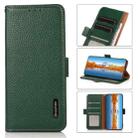 For Xiaomi Redmi Note 12 Pro 5G China KHAZNEH Side-Magnetic Litchi Genuine Leather RFID Phone Case(Green) - 1
