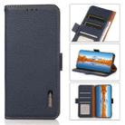 For Xiaomi Redmi Note 12 Pro 5G China KHAZNEH Side-Magnetic Litchi Genuine Leather RFID Phone Case(Blue) - 1