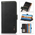 For Xiaomi Redmi Note 12 Pro+ China / Redmi Note 12 Explorer KHAZNEH Side-Magnetic Litchi Genuine Leather RFID Phone Case(Black) - 1