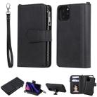 For iPhone 11 Pro 2 in 1 Solid Color Zipper Shockproof Protective Case with Card Slots & Bracket & Photo Holder & Wallet Function(Black) - 1