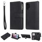 For Galaxy Note 10 Pro 2 in 1 Solid Color Zipper Shockproof Protective Case with Card Slots & Bracket & Photo Holder & Wallet Function(Black) - 1