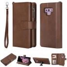 For Galaxy Note9 2 in 1 Solid Color Zipper Shockproof Protective Case with Card Slots & Bracket & Photo Holder & Wallet Function(Brown) - 1