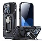 For iPhone 14 Plus JOYROOM PC + TPU Dual-layer Shockproof Phone Case with Rotating Holder(Black) - 1