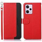 For Xiaomi Redmi Note 12 Pro+ China KHAZNEH Litchi Texture Leather RFID Phone Case(Red) - 1