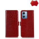 For Xiaomi Redmi Note 12 China Crocodile Top Layer Cowhide Leather Phone Case(Red) - 1