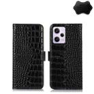 For Xiaomi Redmi Note 12 Pro 5G China Crocodile Top Layer Cowhide Leather Phone Case(Black) - 1