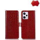 For Xiaomi Redmi Note 12 Pro 5G China Crocodile Top Layer Cowhide Leather Phone Case(Red) - 1