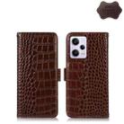 For Xiaomi Redmi Note 12 Pro 5G China Crocodile Top Layer Cowhide Leather Phone Case(Brown) - 1