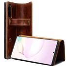 For Samsung Galaxy Note20 Denior Oil Wax Cowhide DK Magnetic Button Leather Phone Case(Brown) - 1