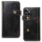 For iPhone 12 mini Denior Oil Wax Cowhide DK Magnetic Button Leather Phone Case(Black) - 1