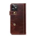 For iPhone 12 mini Denior Oil Wax Cowhide DK Magnetic Button Leather Phone Case(Brown) - 3