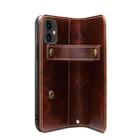 For iPhone 12 mini Denior Oil Wax Cowhide DK Magnetic Button Leather Phone Case(Brown) - 4