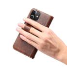 For iPhone 12 mini Denior Oil Wax Cowhide DK Magnetic Button Leather Phone Case(Brown) - 8