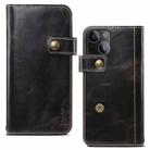 For iPhone 13 mini Denior Oil Wax Cowhide DK Magnetic Button Leather Phone Case(Black) - 1