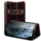 For iPhone 13 Pro Max Denior Oil Wax Cowhide DK Magnetic Button Leather Phone Case(Dark Red) - 1