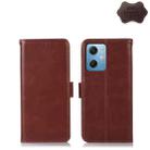 For Xiaomi Redmi Note 12 China Crazy Horse Top Layer Cowhide Leather Phone Case(Brown) - 1