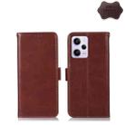 For Xiaomi Redmi Note 12 Pro 5G China Crazy Horse Top Layer Cowhide Leather Phone Case(Brown) - 1