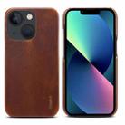 For iPhone 13 mini Denior Oil Wax Cowhide Phone Case(Brown) - 1