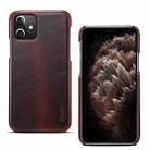 For iPhone 12 mini Denior Oil Wax Cowhide Phone Case(Red) - 1