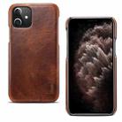 For iPhone 12 mini Denior Oil Wax Cowhide Phone Case(Brown) - 1