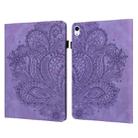 For iPad 10th Gen 10.9 2022 Peacock Embossed Pattern Leather Tablet Case(Purple) - 1