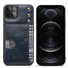 For iPhone 14 Plus Denior Oil Wax Cowhide Card Slot Phone Case(Blue) - 1