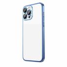 For iPhone 14 Extremely Dazzling Frosted Electroplating Phone Case(Sierra Blue) - 1