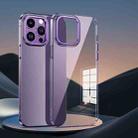 For iPhone 14 Pro Extreme Series Big Hole HD PC Phone Case(Transparent Purple) - 1
