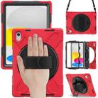 For iPad 10th Gen 10.9 2022 Rotatable Kickstand Grip Heavy Duty Hard Rugged Tablet Case(Red) - 1