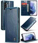 For Samsung Galaxy S21 5G CaseMe 003 Crazy Horse Texture Leather Phone Case(Blue) - 1