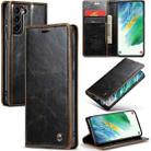For Samsung Galaxy S21 FE 5G CaseMe 003 Crazy Horse Texture Leather Phone Case(Coffee) - 1