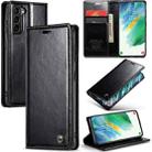 For Samsung Galaxy S21 FE 5G CaseMe 003 Crazy Horse Texture Leather Phone Case(Black) - 1