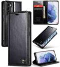 For Samsung Galaxy S21+ 5G CaseMe 003 Crazy Horse Texture Leather Phone Case(Black) - 1