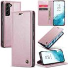 For Samsung Galaxy S22 5G CaseMe 003 Crazy Horse Texture Leather Phone Case(Rose Gold) - 1