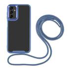 For Samsung Galaxy A14 5G Electroplating Hawkeye Phone Case with Lanyard(Blue) - 1