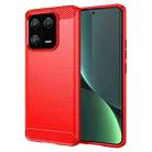 For Xiaomi 13 Pro Brushed Texture Carbon Fiber TPU Phone Case(Red) - 1