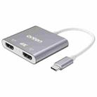 Onten OTN-9175B 4K USB-C / Type-C to Dual HDMI Output Converter(White) - 1