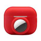 For AirPods Pro 2 / AirTag 2 in 1 Shockproof Full Coverage Silicone Protective Case(Red) - 1