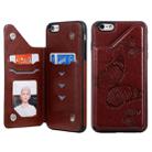 For iPhone 6 Plus Butterfly Embossing Pattern Shockproof Protective Case with Holder & Card Slots & Photo Frame(Brown) - 1
