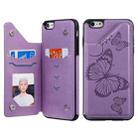 For iPhone 6 Plus Butterfly Embossing Pattern Shockproof Protective Case with Holder & Card Slots & Photo Frame(Purple) - 1