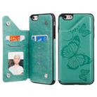 For iPhone 6 Plus Butterfly Embossing Pattern Shockproof Protective Case with Holder & Card Slots & Photo Frame(Green) - 1