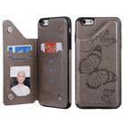 For iPhone 6 Plus Butterfly Embossing Pattern Shockproof Protective Case with Holder & Card Slots & Photo Frame(Gray) - 1
