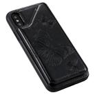 For iPhone X & XS Butterfly Embossing Pattern Shockproof Protective Case with Holder & Card Slots & Photo Frame(Black) - 8