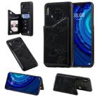 For Huawei Mate30 Butterfly Embossing Pattern Shockproof Protective Case with Holder & Card Slots & Photo Frame(Black) - 1