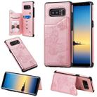 For Galaxy Note8 Butterfly Embossing Pattern Shockproof Protective Case with Holder & Card Slots & Photo Frame(Rose Gold) - 1