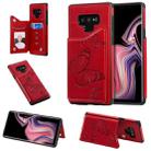 For Galaxy Note9 Butterfly Embossing Pattern Shockproof Protective Case with Holder & Card Slots & Photo Frame(Red) - 1