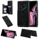 For Galaxy Note9 Butterfly Embossing Pattern Shockproof Protective Case with Holder & Card Slots & Photo Frame(Black) - 1