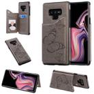 For Galaxy Note9 Butterfly Embossing Pattern Shockproof Protective Case with Holder & Card Slots & Photo Frame(Gray) - 1