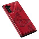 For Galaxy Note10 Butterfly Embossing Pattern Shockproof Protective Case with Holder & Card Slots & Photo Frame(Red) - 7